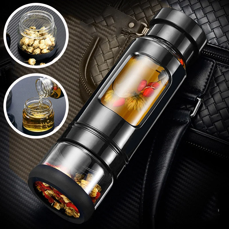 KAXIFEI Quality Glass Tea Bottle Infuser 430ML Tea Glass Water Bottle with Tea Infuser Glass Water Tea Bottle Heat-resisting
KAXIFEI Quality Glass Tea Bottle Infuser 430ML Tea Glass Water Bottle with Tea Infuser Glass Water Tea Bottle Heat-resisting