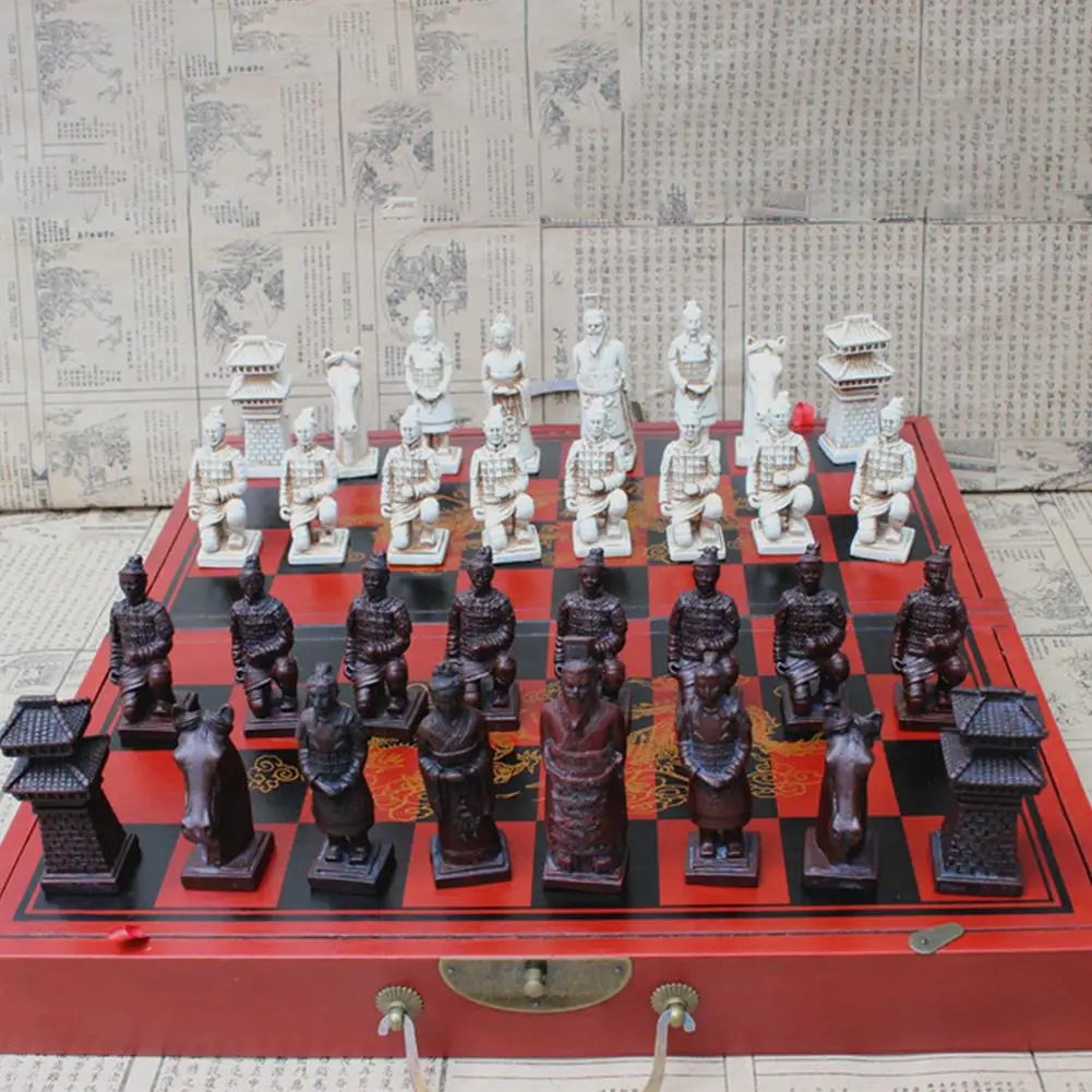 None Antique Chess Three-dimensional Chess Wooden Folding Chessboard Terracotta Warriors Chess Figures
None Antique Chess Three-dimensional Chess Wooden Folding Chessboard Terracotta Warriors Chess Figures