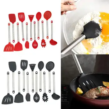 Silicone Cooking Utensils Stainless Steel Handle Non-stick Spatula Soup Scoop Colander Scraper Kitchen Cooking Tool Gadgets
Silicone Cooking Utensils Stainless Steel Handle Non-stick Spatula Soup Scoop Colander Scraper Kitchen Cooking Tool Gadgets