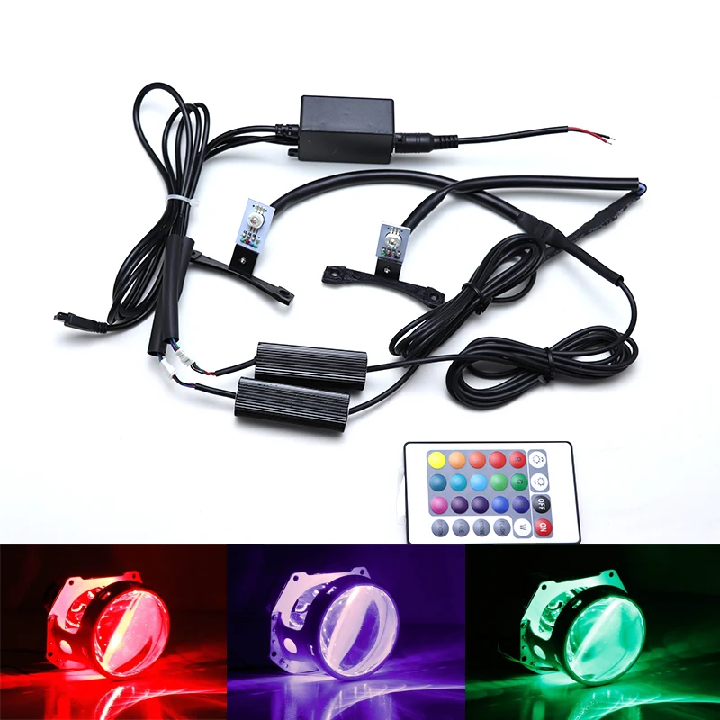 Multi-color RGB Demon Eye LED devil eyes with Wireless Remote For Car Motorcycle Headlights Projector Retrofit
Multi-color RGB Demon Eye LED devil eyes with Wireless Remote For Car Motorcycle Headlights Projector Retrofit