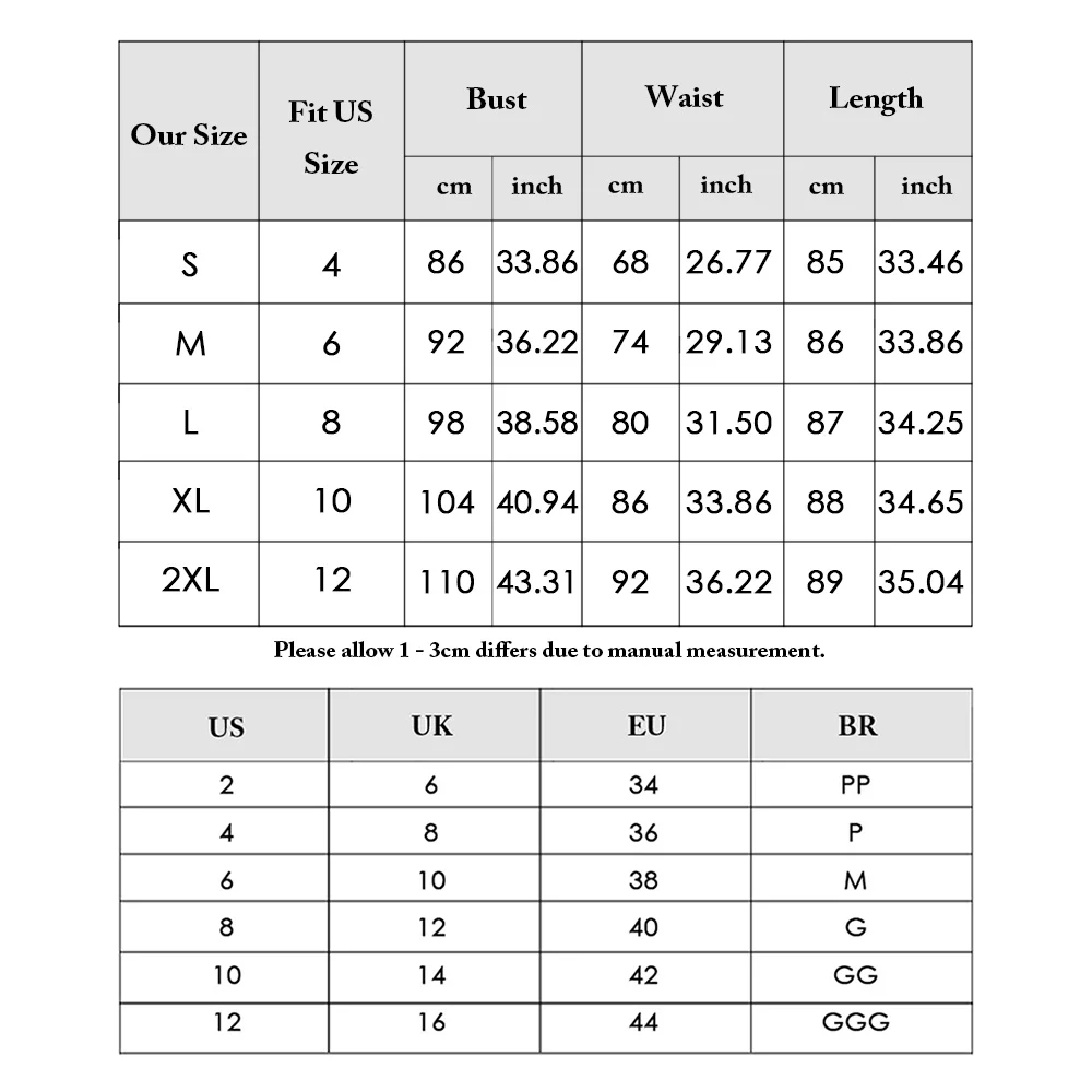 Rosegal Size Chart