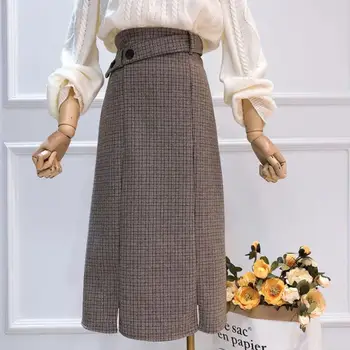Autumn Winter Women Wool Skirts Plaid long Skirts Casual Ladies Office Skirts 
Autumn Winter Women Wool Skirts Plaid long Skirts Casual Ladies Office Skirts