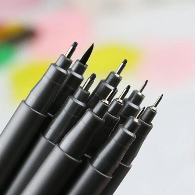 STA 9pcs/set Sketch Marker Pen Different Tip Sizes Black Pigment Liner Water Based brush Marker For Art Supplies Stationery
STA 9pcs/set Sketch Marker Pen Different Tip Sizes Black Pigment Liner Water Based brush Marker For Art Supplies Stationery