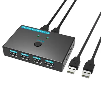 SGEYR Metal USB Switcher Selector 2 Computers Sharing 4 USB Devices USB 2.0 Peripheral Switcher Box 2 in 4 Out for Printer, Mous
SGEYR Metal USB Switcher Selector 2 Computers Sharing 4 USB Devices USB 2.0 Peripheral Switcher Box 2 in 4 Out for Printer, Mous