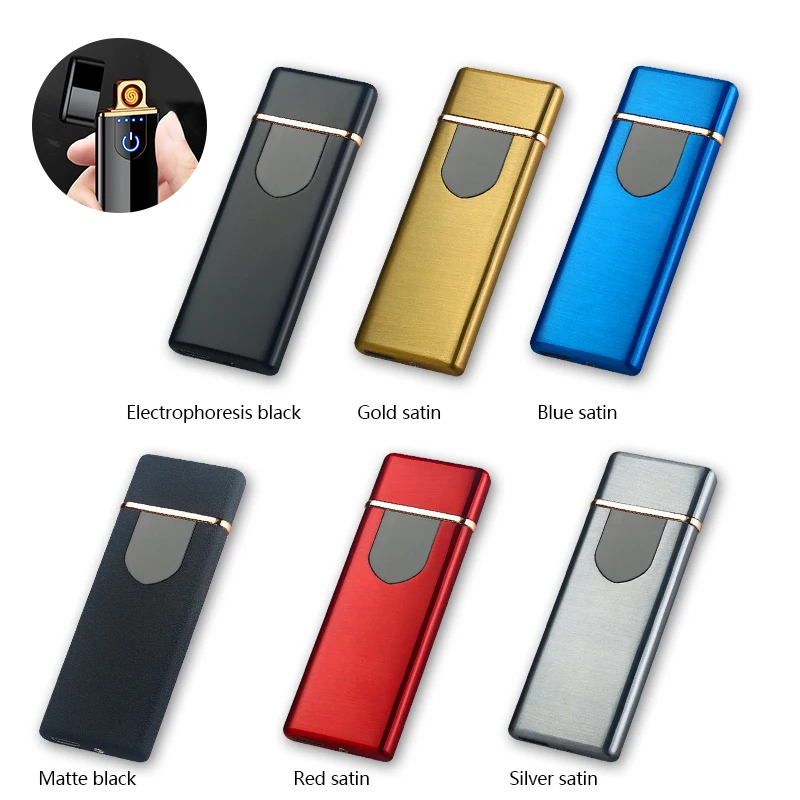 USB-зажигалка для зарядки Индукционная ветрозащитная электронная ультратонкая