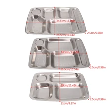 Stainless Steel Divided Dinner Tray Lunch Container Food Plate 4/5/6 Section
Stainless Steel Divided Dinner Tray Lunch Container Food Plate 4/5/6 Section