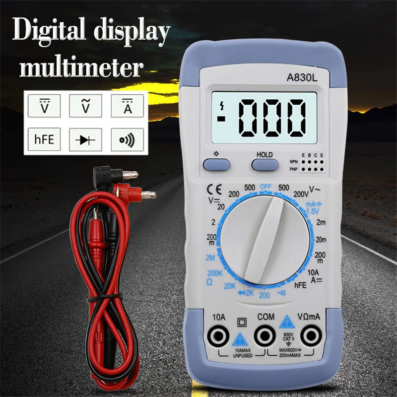 DT-830B LCD Digital Multimeter AC/DC 750/1000V Amp Volt Ohm Mini Multimeter probe For Voltmeter Ammeter Ohm Tester Meter
DT-830B LCD Digital Multimeter AC/DC 750/1000V Amp Volt Ohm Mini Multimeter probe For Voltmeter Ammeter Ohm Tester Meter