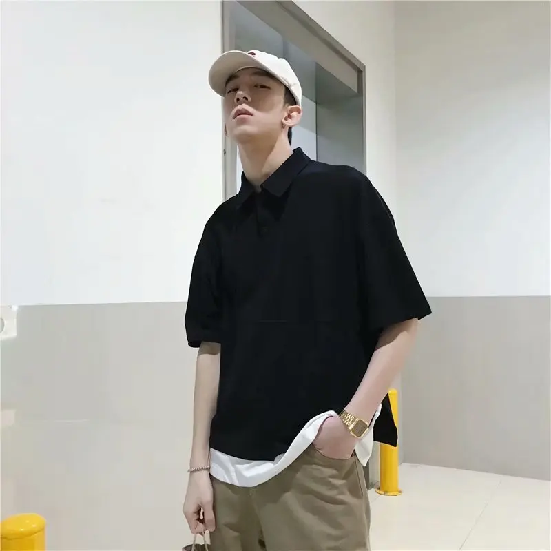Mock Two-Piece Polo Shirt MEN'S Short-sleeved T-shirt Summer INS Loose-Fit Joint Couple Clothes Casual Xia T-shirt Fold-down Col
Mock Two-Piece Polo Shirt MEN'S Short-sleeved T-shirt Summer INS Loose-Fit Joint Couple Clothes Casual Xia T-shirt Fold-down Col