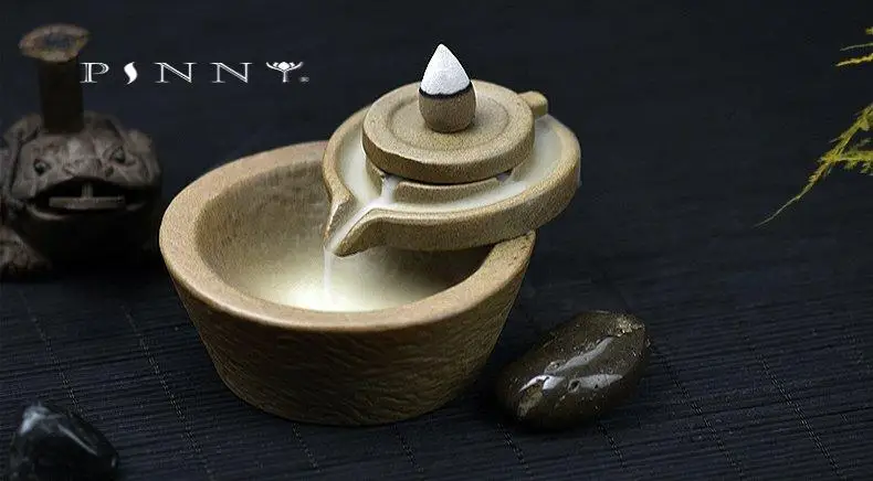 PINNY Stone Mill Ceramic Incense Burner Backflow Incense Holder Living Room Handmade Ceramic Crafts Sandalwood Censer Cones
PINNY Stone Mill Ceramic Incense Burner Backflow Incense Holder Living Room Handmade Ceramic Crafts Sandalwood Censer Cones