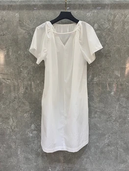 2020 Spring and Summer New Women's V-neck Irregular Decorative Solid Color Short-Sleeve Dress 530
2020 Spring and Summer New Women's V-neck Irregular Decorative Solid Color Short-Sleeve Dress 530
