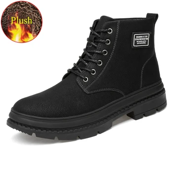 Black Men Boots Fashion Classic Motorcycle Boots Genuine Leather Men Shoes Fur Warm Waterproof Men Snow Boots Ankle Hombre Botas
Black Men Boots Fashion Classic Motorcycle Boots Genuine Leather Men Shoes Fur Warm Waterproof Men Snow Boots Ankle Hombre Botas