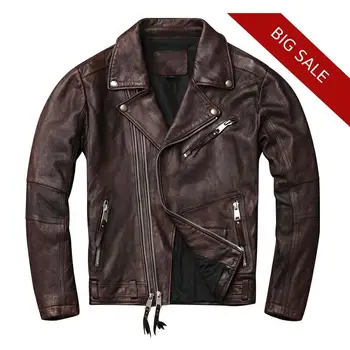 2020 Dark Brown Men Slim Fit Motorcycle Leather Jacket Plus Size XXXXL Genuine Sheepskin American Biker's Leather Coat
2020 Dark Brown Men Slim Fit Motorcycle Leather Jacket Plus Size XXXXL Genuine Sheepskin American Biker's Leather Coat