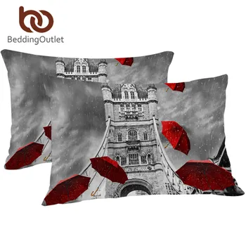 

BeddingOutlet Red Umbrella Pillowcase England London Sleeping Pillow Case Tower Bridge on River Thames Bedding Pillowcase Cover