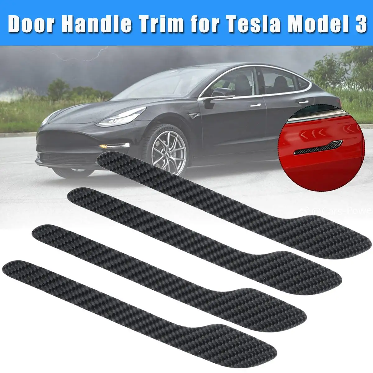 4pcs Carbon Fiber Door Handle Wrap Stickers for Tesla Model 3 Door Handle Protector Cover Trim Decal Car-styling
4pcs Carbon Fiber Door Handle Wrap Stickers for Tesla Model 3 Door Handle Protector Cover Trim Decal Car-styling