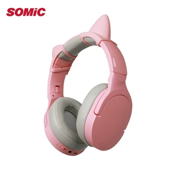 Somic SC2000BT Bluetooth Gaming Headphone Pink Cat Ear HiFi Stereo Headset 3.5mm/Bluetooth Dual Mode with HD Mic for Xiaomi PUBG
Somic SC2000BT Bluetooth Gaming Headphone Pink Cat Ear HiFi Stereo Headset 3.5mm/Bluetooth Dual Mode with HD Mic for Xiaomi PUBG