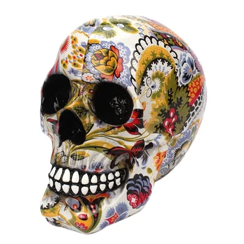Horror Skull Decoration Resin Human Skeleton Skull Color Flower Painting Halloween Home Bar Table Desktop Decoration Craft Gift 
Horror Skull Decoration Resin Human Skeleton Skull Color Flower Painting Halloween Home Bar Table Desktop Decoration Craft Gift