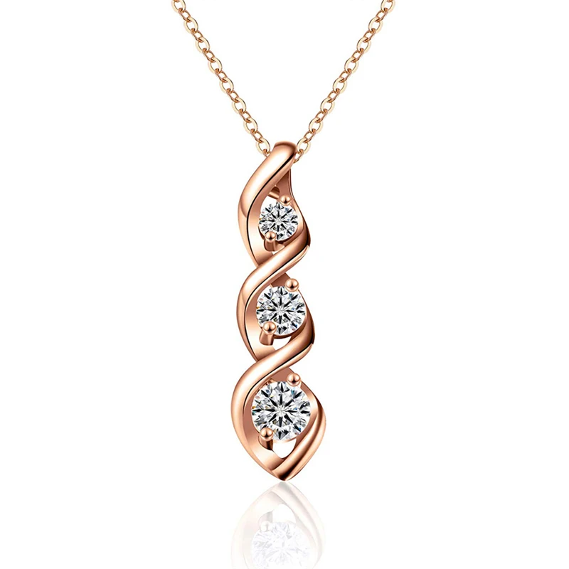 Personality Domineering Twisted Shape Alloy Inlaid AAA Cubic Zircon Pendant Necklace For Women Wild Unique Affordable Jewelry | Украшения и