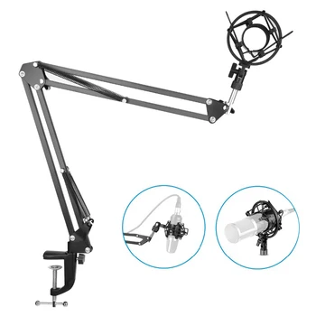 

bm 800 Microphone Suspension Scissor Arm Stand Shock Mount Universal Computer Microphone Stand Table Mounting Clamp Pop Filter