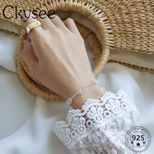 Ckysee Fashion 925 Sterling Silver Bracelet Silver Lace Bracelet For Women Simple Design Gift Fine Jewelry Silver 925 Jewelry
Ckysee Fashion 925 Sterling Silver Bracelet Silver Lace Bracelet For Women Simple Design Gift Fine Jewelry Silver 925 Jewelry