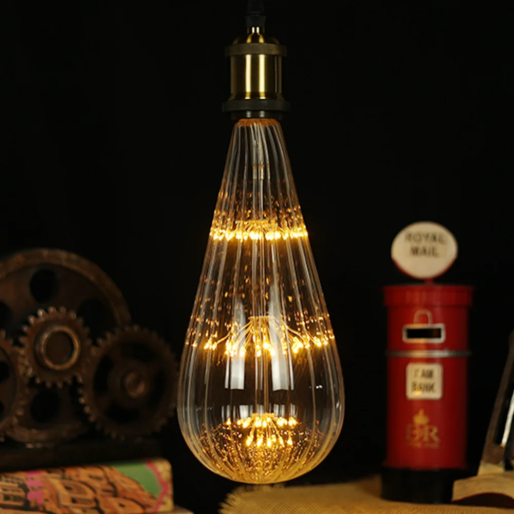 Large Teardrop Stars LED Fireworks Meteor Shower Vintage Creative Decorative Lights Edison Bulb 3W E27
Large Teardrop Stars LED Fireworks Meteor Shower Vintage Creative Decorative Lights Edison Bulb 3W E27