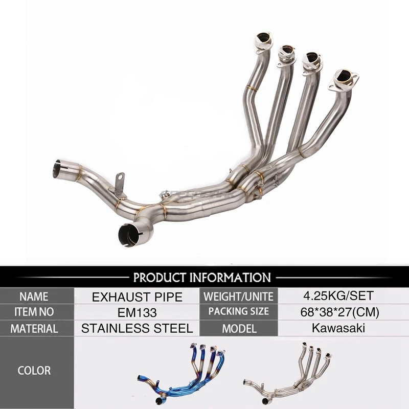Motorcycle Full System Exhaust Pipe Modified Front Pipe Tube Stainless Steel For KAWASAKI Z1000 2010-2016
Motorcycle Full System Exhaust Pipe Modified Front Pipe Tube Stainless Steel For KAWASAKI Z1000 2010-2016