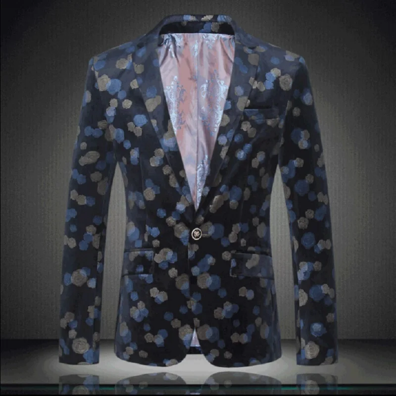 Unique Design British Men's Fashion Velvet Suit Single Button Printing Leisure Suit Autumn Fashion Blazers Formal Casual
Unique Design British Men's Fashion Velvet Suit Single Button Printing Leisure Suit Autumn Fashion Blazers Formal Casual