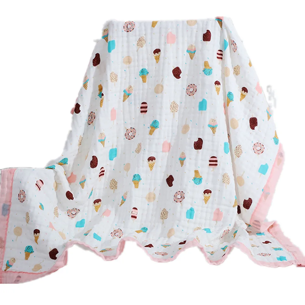 Детское муслиновое 6 слоев 110*110 120*150 Одеяло для новорожденных одеяльце сна