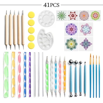 41pcs Mandala Dotting Tools Set for Painting Rock Stone Acrylic Stick Drawing Brush Stencil Template
41pcs Mandala Dotting Tools Set for Painting Rock Stone Acrylic Stick Drawing Brush Stencil Template