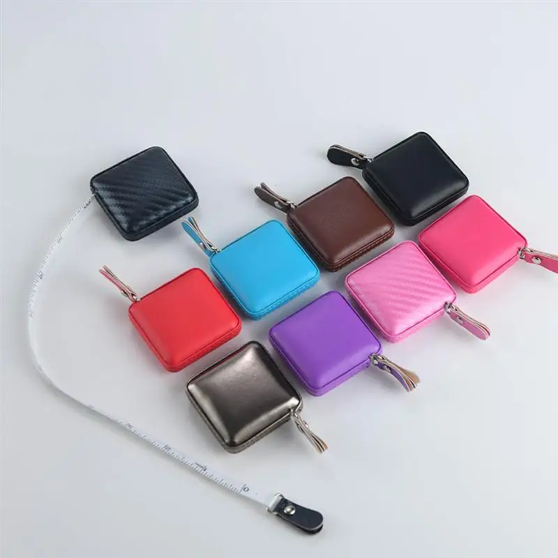 Square PU Leather Case 1M Soft Retractable Tape Measure Physical Measurement Tailor Sewing Craft Cloth Dieting Measuring Tape 
Square PU Leather Case 1M Soft Retractable Tape Measure Physical Measurement Tailor Sewing Craft Cloth Dieting Measuring Tape