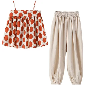 2Pcs/lot Summer Casual Baby Sleeveless Shirts Wide Leg Pants Cotton Girl Suit Clothes for Kids Girls Clothes Girls Outfits
2Pcs/lot Summer Casual Baby Sleeveless Shirts Wide Leg Pants Cotton Girl Suit Clothes for Kids Girls Clothes Girls Outfits