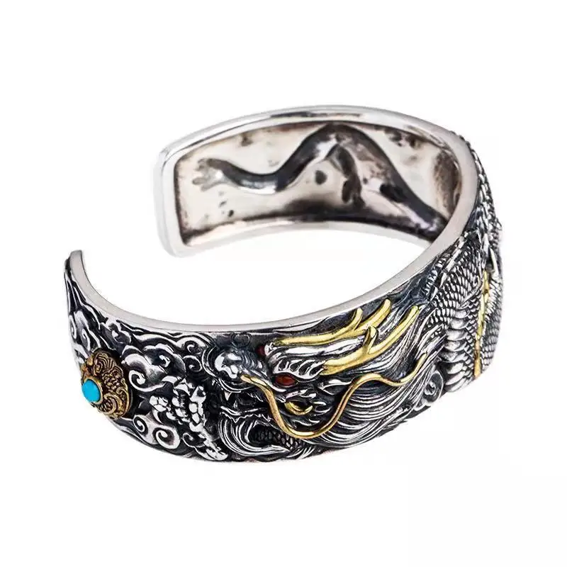 charming bodyguard men's bracelet high-grade personality silver domineering retro opening solid bracelet
charming bodyguard men's bracelet high-grade personality silver domineering retro opening solid bracelet