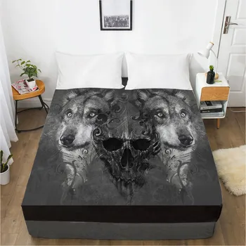 3D Printed Fitted Sheet Custom Design Mattress Fitted Cover Bed Linens Sheets Bedsheet 198*203cm Two Skull Wolf Home Bedding
3D Printed Fitted Sheet Custom Design Mattress Fitted Cover Bed Linens Sheets Bedsheet 198*203cm Two Skull Wolf Home Bedding