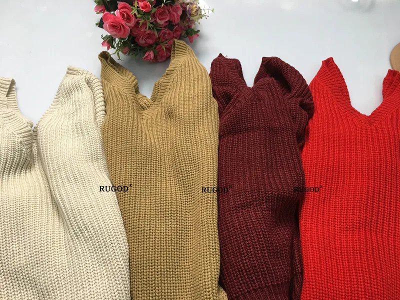 FREE SHIPPING Sweater Outfit Winter Backless V-neck Pullover Knitted JKP2768 FREE SHIPPING Sweater Outfit Winter Backless V-neck Pullover Knitted JKP2768