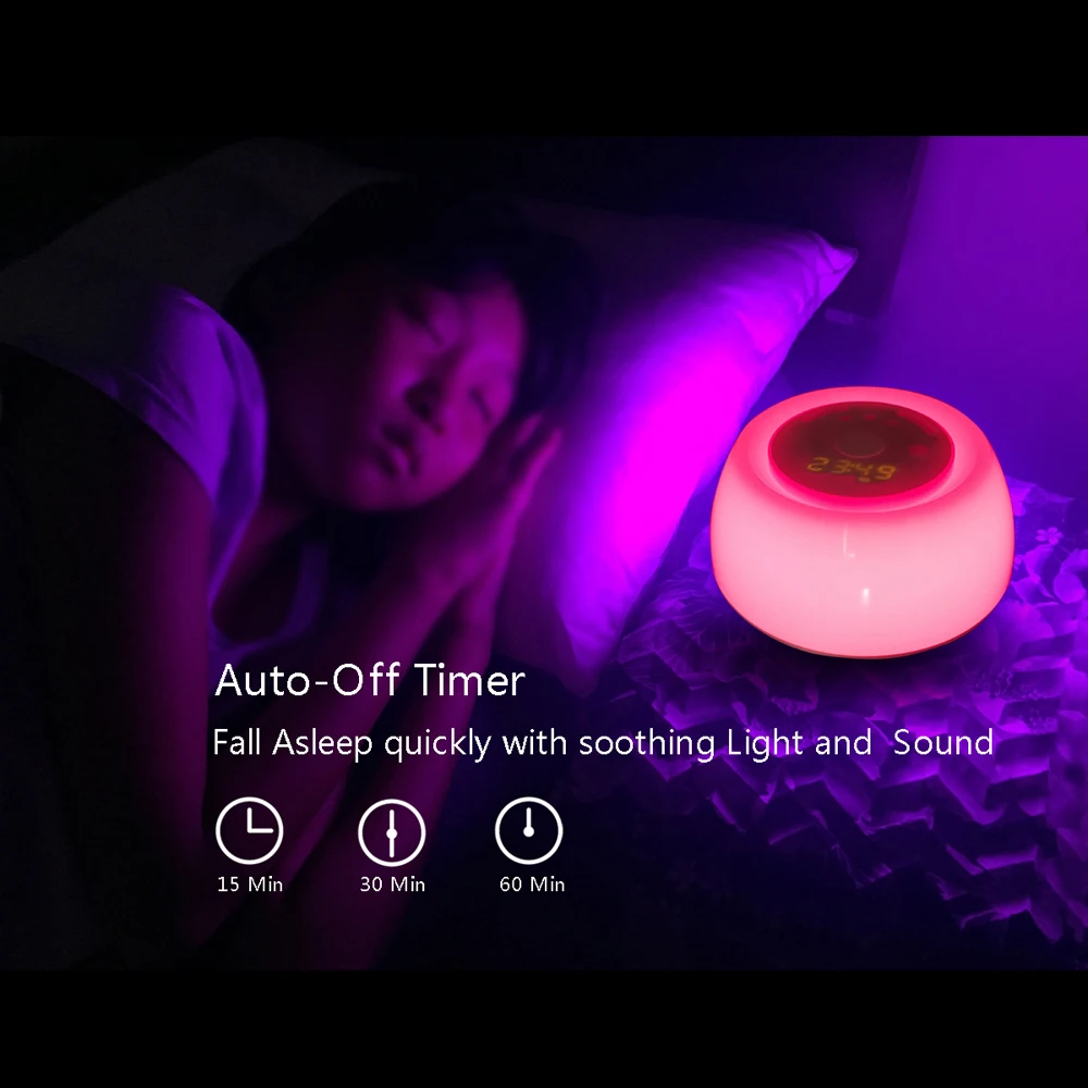 Hot Sunrise Alarm Clock USB Rechargeable Wake Up Light LED Alarm Clock Colorful Night Light Simulation Digital Clock Snooze Func
Hot Sunrise Alarm Clock USB Rechargeable Wake Up Light LED Alarm Clock Colorful Night Light Simulation Digital Clock Snooze Func