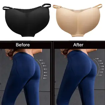 

Three-dimensional Buttocks Women Sponge Padded Push Lifter Panties Seamless Butt G-string Seamless Adjusted Strap Underwear V0H4