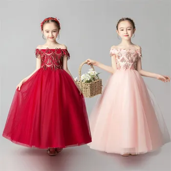 3~14Ys Children Kids Elegant Tassel Design Wine-red Pink Birthday Wedding Party Mesh Dress Girls Host Formal Wear Prom Dresses
3~14Ys Children Kids Elegant Tassel Design Wine-red Pink Birthday Wedding Party Mesh Dress Girls Host Formal Wear Prom Dresses