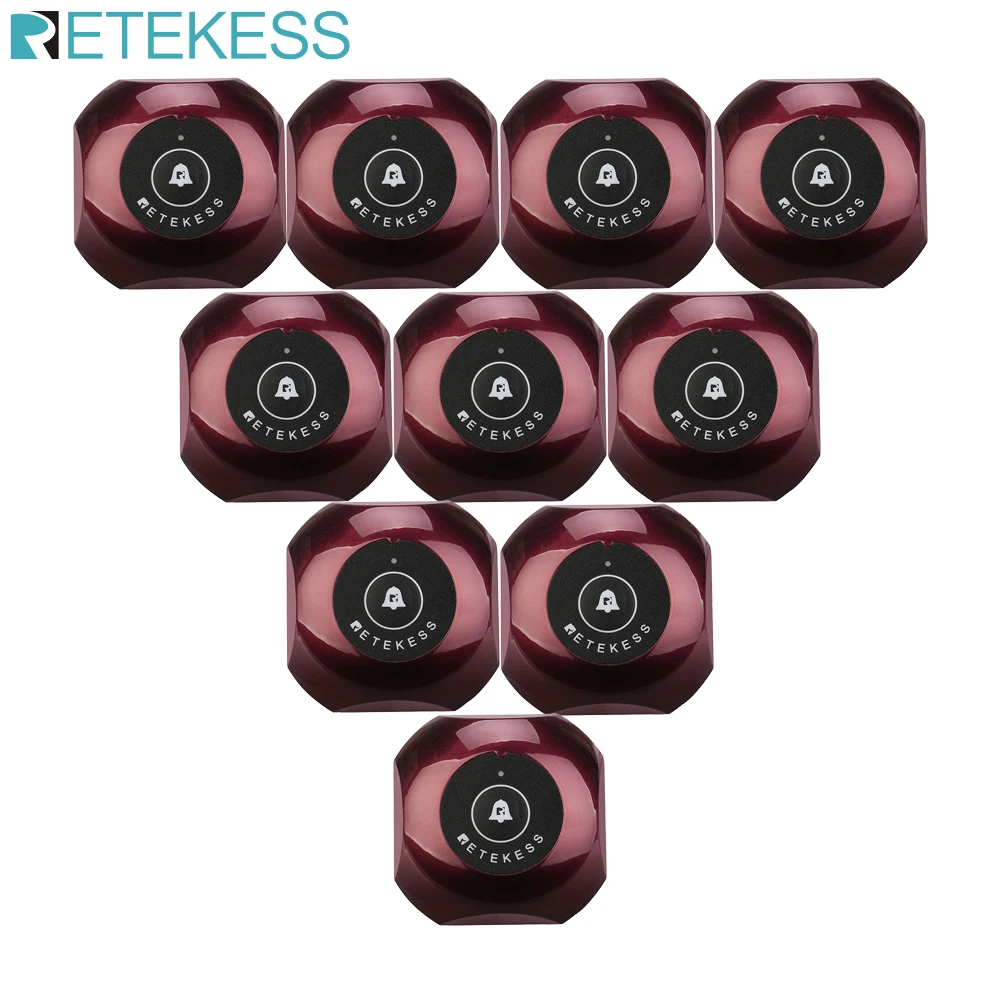 

Retekess 10Pcs TD013 Waterproof Call Bell Button Transmitters For Wireless Waiter Calling System Call Pager Cafe Bar Hotel Club