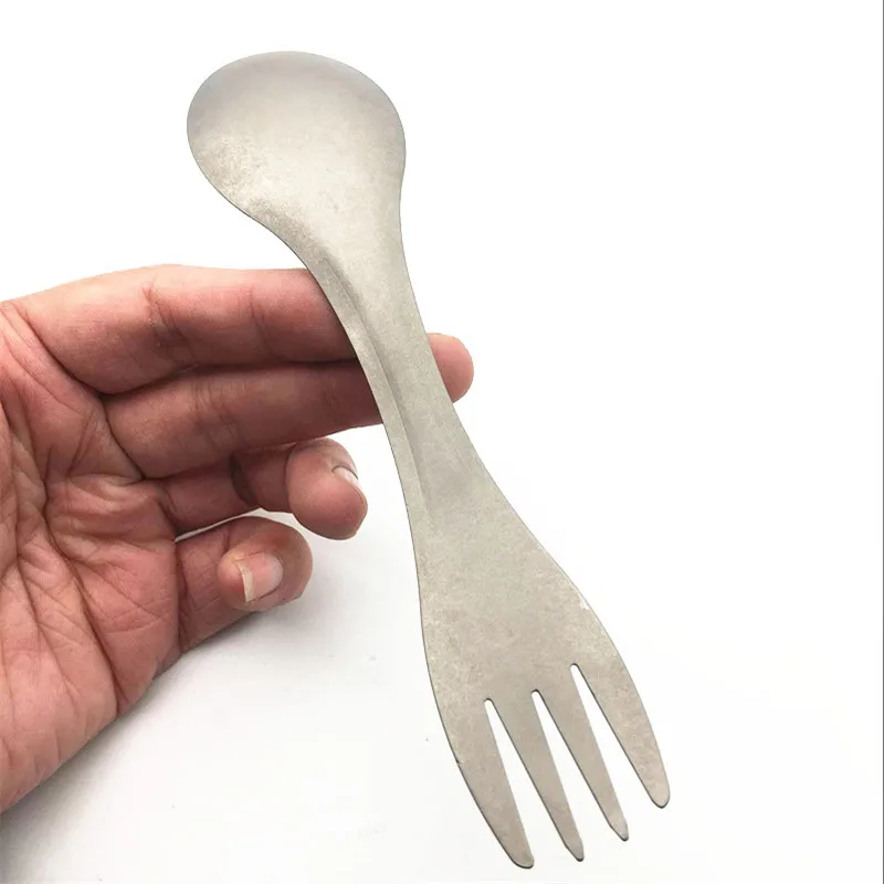 Outdoor 2 in 1 Camping Picnic titanium Spoon Tableware titanium alloy Fork Ultralight pure titanium Spork 165mm Free Shipping
Outdoor 2 in 1 Camping Picnic titanium Spoon Tableware titanium alloy Fork Ultralight pure titanium Spork 165mm Free Shipping