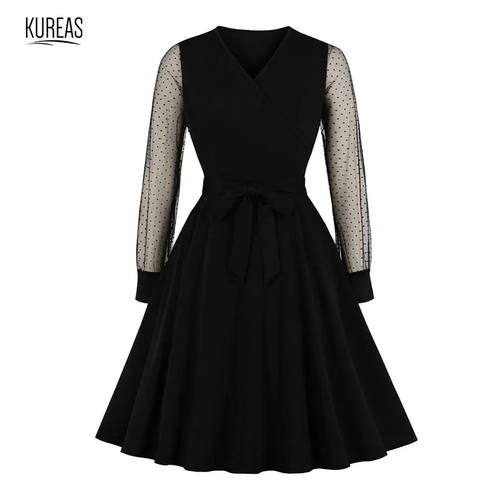 Kureas Pleated Dress Elegant Winter Autumn Plus Size WomenMesh Patchwork Party Dress Polka Dot Fashion Ball Gown
Kureas Pleated Dress Elegant Winter Autumn Plus Size WomenMesh Patchwork Party Dress Polka Dot Fashion Ball Gown