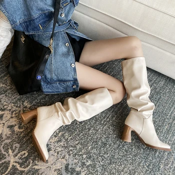 2020 Knee High Women Winter Boots Women Shoes Black Beige Square Toe High Heels Boots
2020 Knee High Women Winter Boots Women Shoes Black Beige Square Toe High Heels Boots