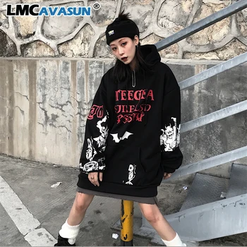 Harajuku streetwear devil letters print Punk hoodies Autumn winter loose hooded pullover thicken warm sweatshirt women
Harajuku streetwear devil letters print Punk hoodies Autumn winter loose hooded pullover thicken warm sweatshirt women