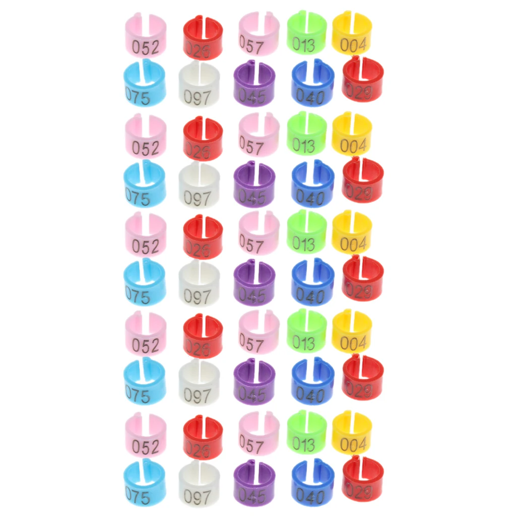 50 Pcs Bird Leg Bands Pigeon Parrot Chicks Duck Clip Rings Band Random Color 50 Pcs Bird Leg Bands Pigeon Parrot Chicks Duck Clip Rings Band Random Color
