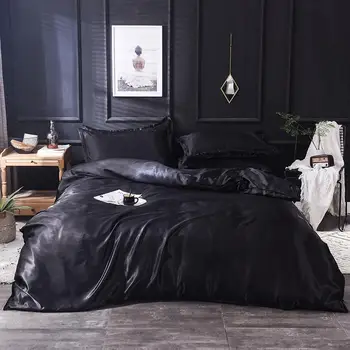 30Black silk duvet cover 220x240 Pillowcase 3pcs,200x200 quilt cover, bed cover 150x200,queen king size bedding set,bed sheet 
30Black silk duvet cover 220x240 Pillowcase 3pcs,200x200 quilt cover, bed cover 150x200,queen king size bedding set,bed sheet
