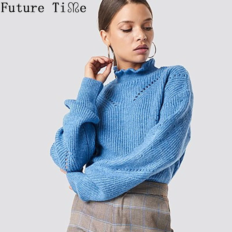 Future Time Rruffles Turtleneck Winter Sweater Knitted Women Pullovers Casual Solid Blue Sweaters Loose Female Jumpers GX224
Future Time Rruffles Turtleneck Winter Sweater Knitted Women Pullovers Casual Solid Blue Sweaters Loose Female Jumpers GX224