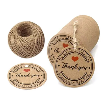 Kraft Paper Thank You Tags, Hand Made with Love Especially for You Tags with 100 Feet Jute Twine Gift Wrap Tags (Brown) 300 Pcs
Kraft Paper Thank You Tags, Hand Made with Love Especially for You Tags with 100 Feet Jute Twine Gift Wrap Tags (Brown) 300 Pcs