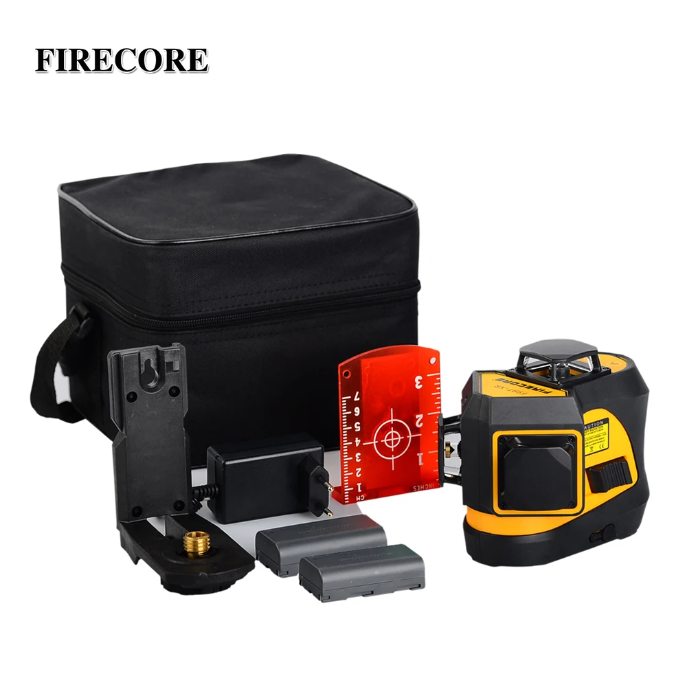FIRECORE F99TXR 3D 12lines Red laser level 360 self leveling 2 Li-ion Batteries/3M Tripod/Receiver
FIRECORE F99TXR 3D 12lines Red laser level 360 self leveling 2 Li-ion Batteries/3M Tripod/Receiver