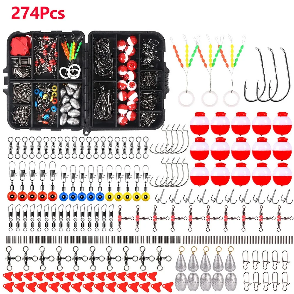 274Pcs/Box Fishing Tackle Kit Including Swivels Hooks Anti Tangle Sleeves Hook Stop Beads Boilie Bait Screw Accessories
274Pcs/Box Fishing Tackle Kit Including Swivels Hooks Anti Tangle Sleeves Hook Stop Beads Boilie Bait Screw Accessories