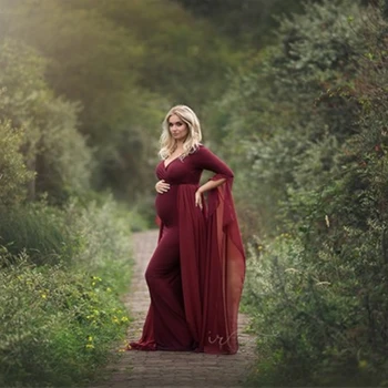 Baby Shower Long Dresses Fitting Maternity Photography Props Chiffon Dresses Stretchy Long Sleeve 
Baby Shower Long Dresses Fitting Maternity Photography Props Chiffon Dresses Stretchy Long Sleeve