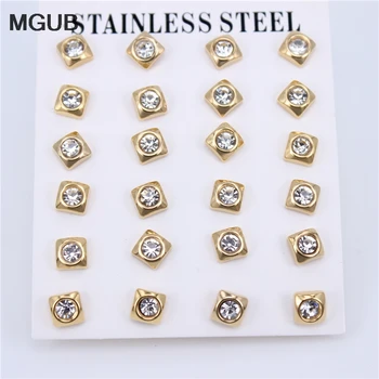 12 pairs/set Wholesale Cubic Zirconia Gold Color Stud Earrings for Women Girl Wedding Party Stainless Steel fashion Jewelry ZN26
12 pairs/set Wholesale Cubic Zirconia Gold Color Stud Earrings for Women Girl Wedding Party Stainless Steel fashion Jewelry ZN26