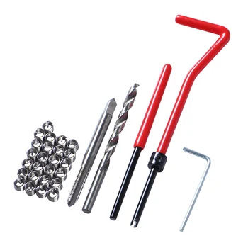 30pcs M5 Thread Repair Tool Combination Stainless Steel Thread Cone Repairer Plug-In Kit Household Hardware Repair Accessories 
30pcs M5 Thread Repair Tool Combination Stainless Steel Thread Cone Repairer Plug-In Kit Household Hardware Repair Accessories